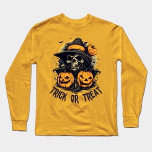 Trick or Treat Halloween horror scene Long Sleeve T-Shirt